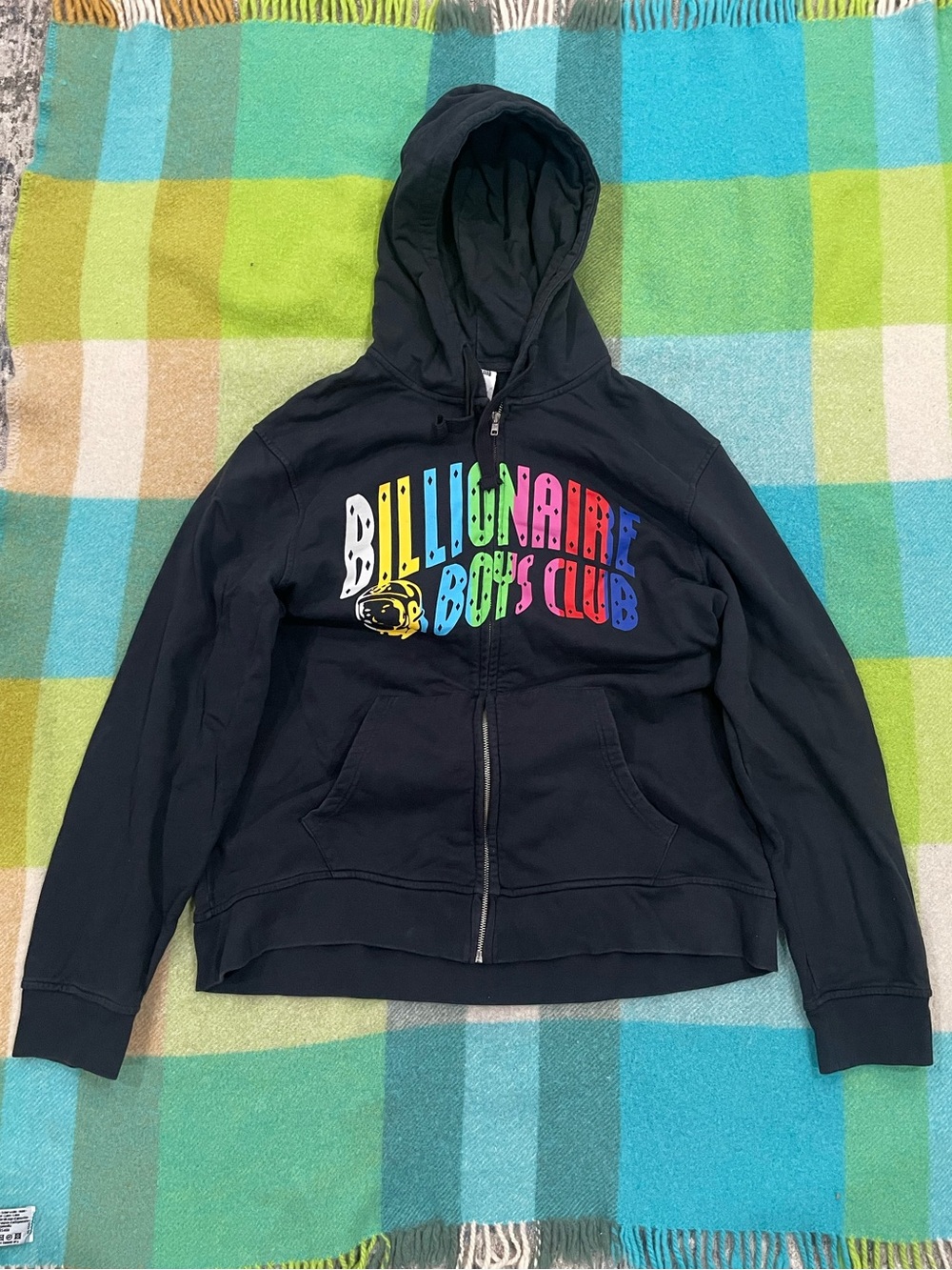 Billionaire Boys Club Full Zip Multicolor Arch Logo Hoodie Faded Black Men’s